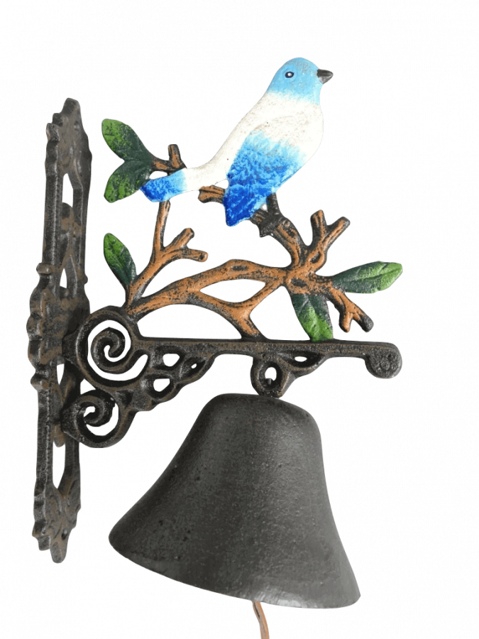 Wandglocke Haustürglocke mit blauem Vogel auf einem Ast
