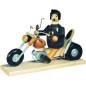 Biker mit Motorrad R�uchermann