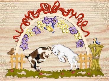 Landhausstil Oster-Fensterbild 