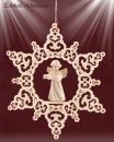 Schnitzengel-Behang "Engel mit Buch" - 11cm