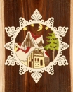 Holz-Behang "Winterhaus" - klassische Farbg.