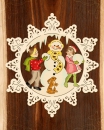 Holz-Behang "Schneemann bauen" - klassische Farbg.