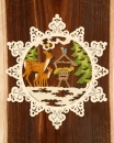 Holz-Behang "Rehe im Wald" - klassische Farbg.