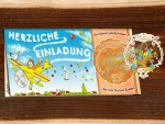 Einlandungskarte einladund stilvoll mit holzbehang