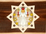 Holz-Behang "Engel" - coloriert