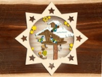 Holz-Behang "Vogelh�uschen" - coloriert