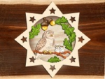 Holz-Behang "Eule" - coloriert