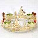 Teelichter-Advents-Kranz 26cm natur mit Figuren