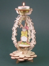 Holz-Tafelschmuck "Hasenmann m. Blume"