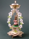 Holz-Tafelschmuck "Hasenfrau m. Blume"