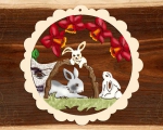 Hasenfamilie osterfensterbild