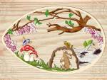 Oster-Fensterbild "Fr�hlingserwachen"