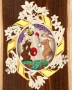 Oster-Fensterbild "Osterhasen bemalen Eier"