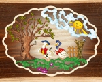Oster-Fensterbild "G�nse-Spatziergang