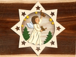 Holz-Behang "Engel mit V�gelchen" - coloriert
