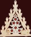 3D-Lichterspitze "Weihnachtsbaum" mit roten Glaskugeln