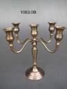 5 flammiger messingleuchter 28 cm hoch br�niert