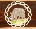 Holzbehang "Nashorn" - coloriert