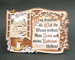 Relief-Spruchbild "Mag drau�en die Welt ..."