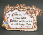 Relief-Spruchbild "Lasse los, was Du liebst ..."
