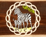 Holzbehang "Zebras" - coloriert