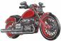 Preview: blechschild Wandschild Motorrad in rot mit breiten Reifen