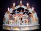 Preview: Schwibbogen verschneite Winterstadt mit farbigen Häusern und Winterkinder Miniaturen