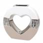 Mobile Preview: Ovale blumenvase mit Silbernem Herz "Loch" in der Mitte