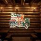 Preview: Blechschild Retro American Diner Route 66 Pinup holzwand