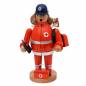 Preview: Räucherfigur raeuchermaennchen Räucherfrau Sanitäterin in orangener Kleidung und blauer Mütze mit Erste Hilfe Koffer und Handy