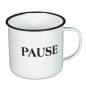 Preview: Emaille kaffee Tasse mit der Aufschrift Pause