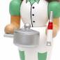Preview: Räucherfigur raeuchermaennchen Räucherfrau Krankenschwester silberner Schieber und rot weiße Spritze in den Händen