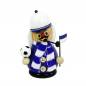 Preview: Räuchermännchen Räucherfigur Fußballfan mit Schal und Fahne Blau-weiß