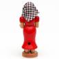 Preview: Räucherfigur Räuchermännchen Räucherfrau mit Karriertem Kopftuch Rückansicht mit Belüftungsöffneng
