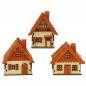 Preview: Räucherhaus raeuchermaennchen Waldhütte dreier Set mit roten Dächern und Türen