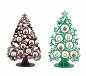 Mobile Preview: Weihnachtsbaum zwei verschiedene Farben mit bunten Glaskugeln