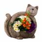 Preview: Pflanztopf Katze mit bunten Blumen - Dekobeispiel