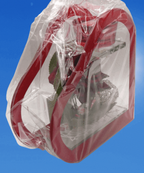Glasdeko Teelichthalter mit roter Rose Glasdekoration