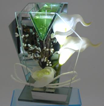 Glasdekoration Blume weisse Lilie