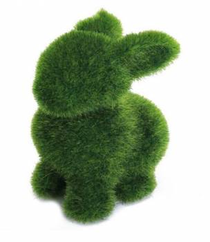 Grastier niedliche Hasen Skulptur leuchtend grünes Gras