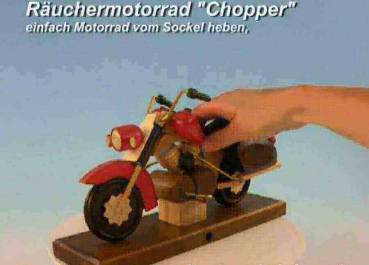 rotes motorrad Räuchermännchen