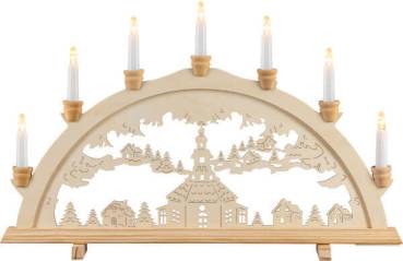 Lichterbogen Holz natur Seiffener Kirche