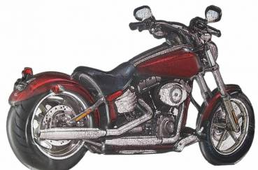 Blechschild, klassisches Motorrad im Chopperdesign und ist aus Eisenblech gefertigt. Das Schild ist geprägt & konturgeschnitten, für Biker-Kultur. Hier kaufen