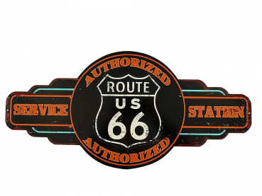 Großes Wandschild (Gestanzt) Eisen Route 66