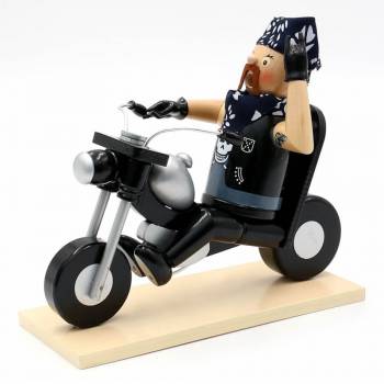 Räucherfigur raeuchermaennchen Räuchermann Heavy Metaler Rocker auf Motorrad