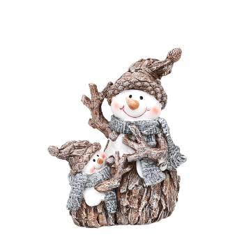 poly schneekinmd in rindenoptik schneemannfigur groß