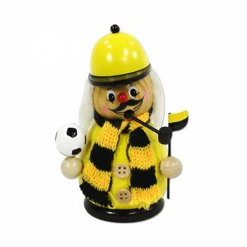Räuchermännchen Räucherfigur Fußballfan mit Schal und Fahne Schwarz-Gelb
