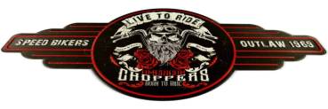 XXl Blechschild Live to Ride Wandschild