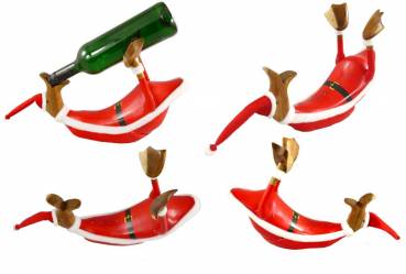 weihnflaschenständer weihnachtsente rot weihnachtsmütze teakholzente betrunkene ente