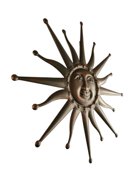 Wandornament Sonne mit freundlichem Gesicht und 17 Strahlen